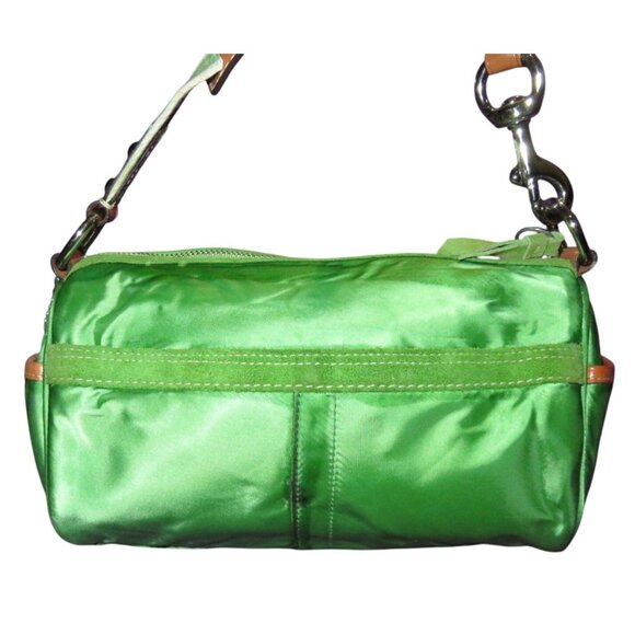 Coach 2006 Legacy Hampton Soho Top Handle Demi Baguette in Green Satin - Picture 2 of 14
